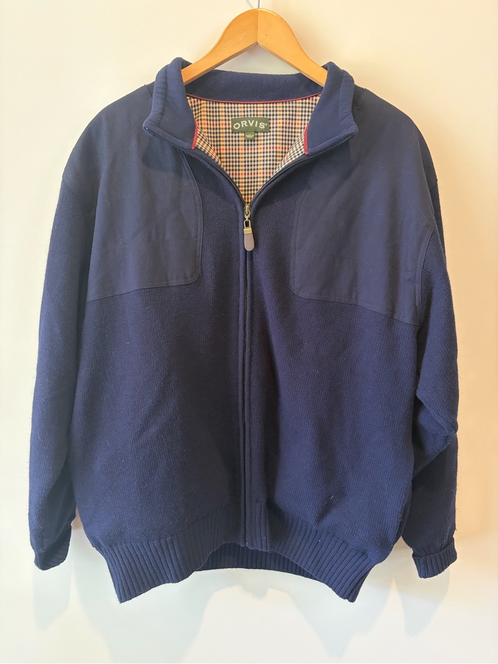 Orvis Men's Navy Full-Zip Sweater Jacket L